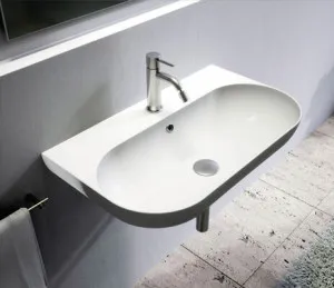 Studio Bagno Milady 70 Bench or Wall Basin with 1 Tap Hole - Gloss White MI70-1 by Studio Bagno, a Basins for sale on Style Sourcebook