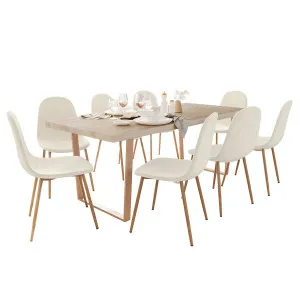 Oregon Dining Table with 8 Florida Chairs Set in Sand by Luxo Furniture, a Dining Sets for sale on Style Sourcebook