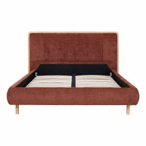 Aubrey Queen Bed Frame in Lila Rust / Oak by OZ Design, a Beds & Bed Frames for sale on Style Sourcebook