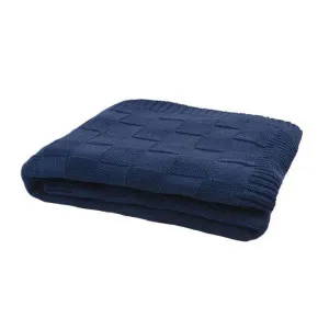 Bambury Solomon Navy Throw by null, a Throws for sale on Style Sourcebook