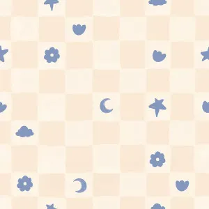Starflower Chess Neutral Wallpaper by Urban Road, a Wallpaper for sale on Style Sourcebook