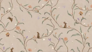The Tales of the Willowtree Rabbits Taupe Wallpaper by Urban Road, a Wallpaper for sale on Style Sourcebook