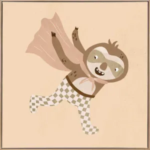 Super Sloth Canvas Art Print by Urban Road, a Prints for sale on Style Sourcebook