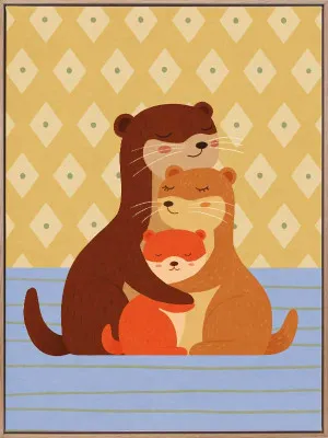 Otterly Loved Multicolour Canvas Art Print by Urban Road, a Prints for sale on Style Sourcebook