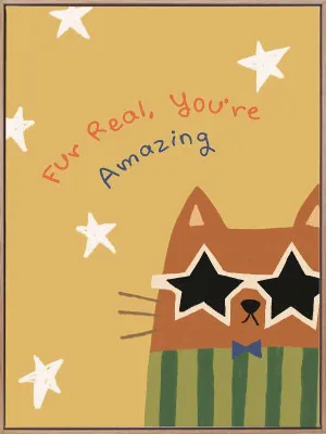 Fur Real, You're Amazing Yellow Canvas Art Print by Urban Road, a Prints for sale on Style Sourcebook