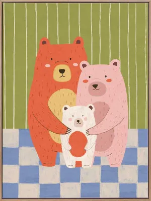 Snuggle Bears Multicolour Canvas Art Print by Urban Road, a Prints for sale on Style Sourcebook