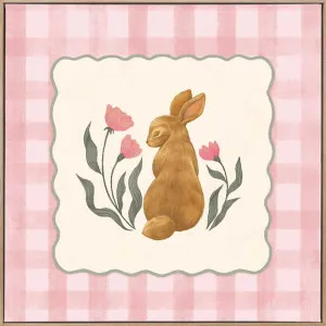 Brown Bunny Pink Canvas Art Print by Urban Road, a Prints for sale on Style Sourcebook