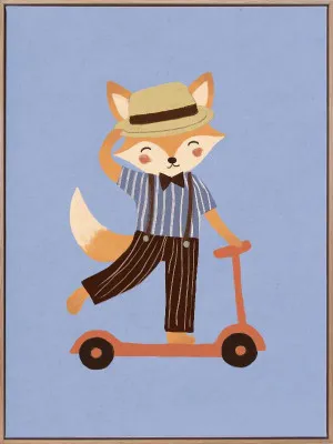 Scoot, Scoot, Mr. Fox Light Blue Canvas Art Print by Urban Road, a Prints for sale on Style Sourcebook