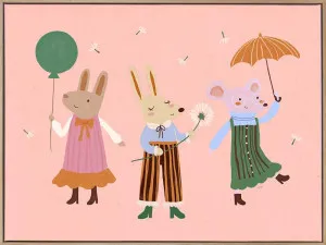 Woodland Parade Pink Canvas Art Print by Urban Road, a Prints for sale on Style Sourcebook