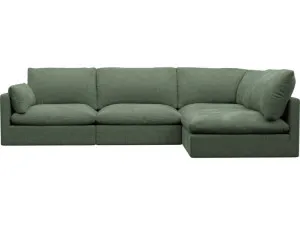 Willow Tribute Dark Jade Corner Sofa - 4 Seater RAF Terminal by James Lane, a Sofas for sale on Style Sourcebook