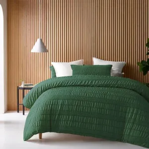 Accessorize Seersucker Hunter Green Quilt Cover Set by null, a Quilt Covers for sale on Style Sourcebook