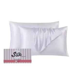 Accessorize Standard Silk White Pillowcases Set of 2 by null, a Pillow Cases for sale on Style Sourcebook