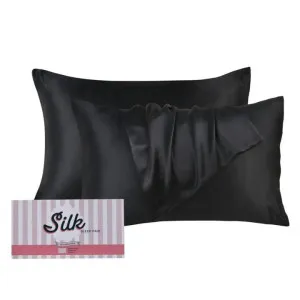 Accessorize Standard Silk Black Pillowcases Set of 2 by null, a Pillow Cases for sale on Style Sourcebook