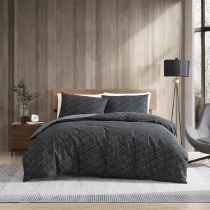 Kenneth Cole Diagonal Stitch Dark Green/Grey Quilt Cover Set by null, a Quilt Covers for sale on Style Sourcebook
