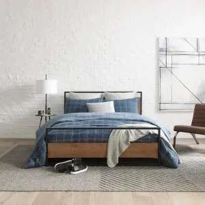 Kenneth Cole Holden Grid Indigo Quilt Cover Set by null, a Quilt Covers for sale on Style Sourcebook