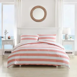 Tommy Bahama Awning Stripe Coral Quilt Cover Set by null, a Quilt Covers for sale on Style Sourcebook