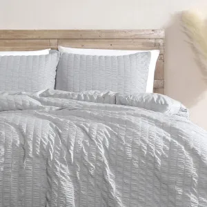 Ardor Boudoir Byron Silver Seersucker Stripes Quilt Cover Set by null, a Quilt Covers for sale on Style Sourcebook