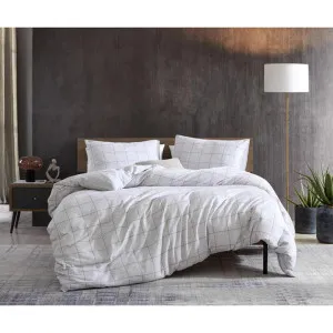 Kenneth Cole Holden Grid Grey Quilt Cover Set by null, a Quilt Covers for sale on Style Sourcebook