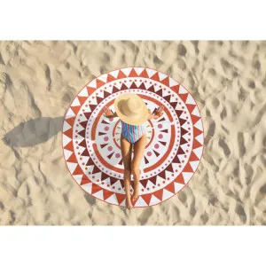 Ardor Alana Clay Sand Free Round Beach Towel by null, a Outdoor Accessories for sale on Style Sourcebook