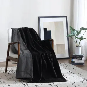 Ardor Boudoir Benz Black Faux Fur Throw by null, a Throws for sale on Style Sourcebook