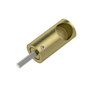 Round DIY Glass to Rail Fitting with Thread Brushed Brass by Estelle, a Door Hardware for sale on Style Sourcebook