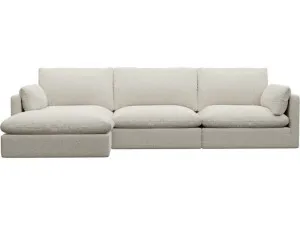 Willow Boucle Ivory Chaise Sofa - 3 Seater by James Lane, a Sofas for sale on Style Sourcebook