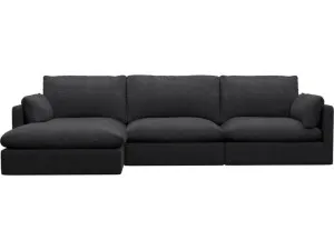Willow Plaza Flint Grey Chaise Sofa - 3 Seater by James Lane, a Sofas for sale on Style Sourcebook