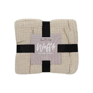 Bas Phillips Cotton Waffle Natural Throw by null, a Throws for sale on Style Sourcebook