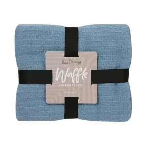 Bas Phillips Cotton Waffle Periwinkle Throw by null, a Throws for sale on Style Sourcebook