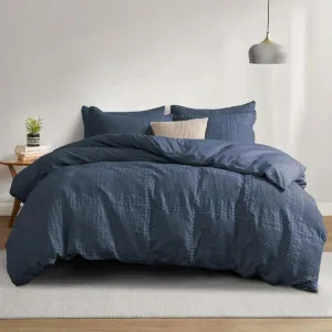 Bas Phillips Berkshire Cotton Waffle Blue Haze Quilt Cover Set by null, a Quilt Covers for sale on Style Sourcebook