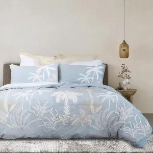 Bas Phillips Tamarama Cotton Embroidered Ice Blue Quilt Cover Set by null, a Quilt Covers for sale on Style Sourcebook