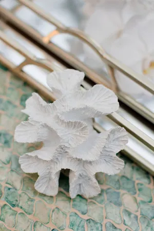 White Flower Coral Resin Sculpture by Coast to Coast/Hamptons Collection, a Statues & Ornaments for sale on Style Sourcebook