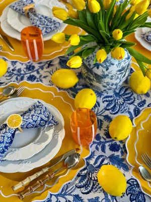 8 Piece High Tea Round Yellow Placemat And Napkin Set by Hutch Accessories, a Placemats for sale on Style Sourcebook