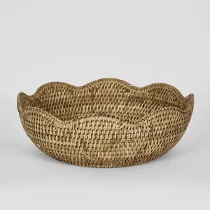 Paume Scallop Rattan Bowl Large Natural PRE ORDER ETA 12/07/2025 by Florabelle Living, a Decorative Plates & Bowls for sale on Style Sourcebook