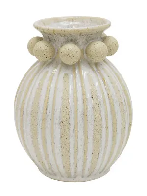 Admire Ceramic Vase White & Natural Short 21X27CM by Robert Mark, a Vases & Jars for sale on Style Sourcebook
