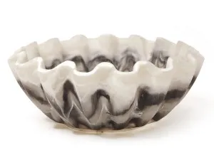 Rylee Resin Decor Bowl Black & White 30X12CM by Robert Mark, a Decorative Plates & Bowls for sale on Style Sourcebook