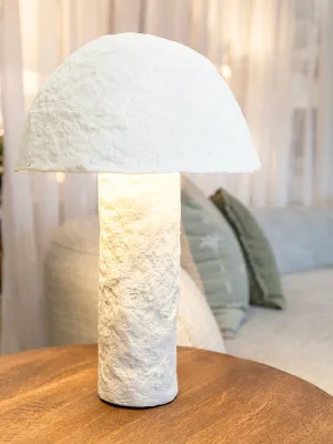 Mushroom Table Lamp Paper Mache Off White 45CM by Robert Mark, a Lamps for sale on Style Sourcebook