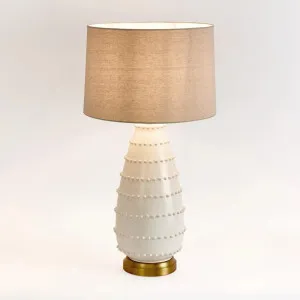 Grace White Table Lamp & Linen Shade by Florabelle Living, a Lamps for sale on Style Sourcebook
