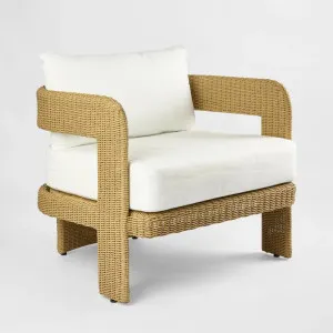 Cassius Outdoor Occasional Wicker ArmChair Natural ETA 10/09/2025 by Florabelle Living, a Chairs for sale on Style Sourcebook