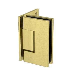 Boston Heavy Duty Wall to Glass Hinge with XL Type L Mounting Plate - Brushed Brass by Estelle, a Bathroom Fixtures for sale on Style Sourcebook
