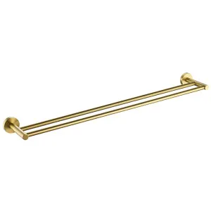 Cylindro Double Towel Rail 600mm Brushed Gold by Bourne, a Towel Rails for sale on Style Sourcebook