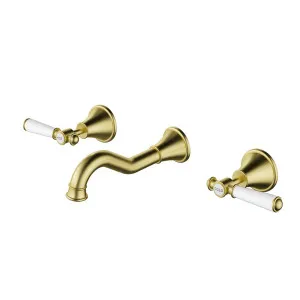 Ikon Clasico Bath Set Brushed Gold - Ceramic Handle by Ikon, a Bathtubs for sale on Style Sourcebook