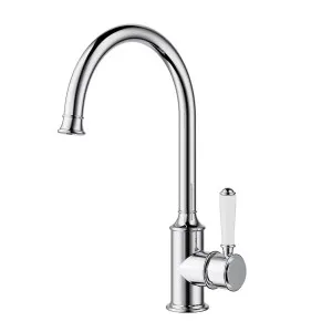 Ikon Clasico Gooseneck Sink Mixer Chrome - Ceramic Handle by Ikon, a Kitchen Taps & Mixers for sale on Style Sourcebook