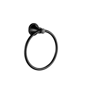 Ikon Clasico Towel Ring Matte Black by Ikon, a Bathroom Fixtures for sale on Style Sourcebook