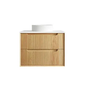 Otti Byron Fluted 750mm Woodland Oak Wall Hung Vanity (Cabinet Only) by Otti, a Vanities for sale on Style Sourcebook