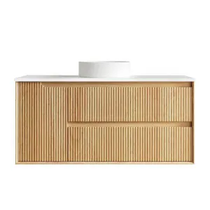 Otti Byron Fluted 1200mm Woodland Oak Wall Hung Vanity (Cabinet Only) by Otti, a Vanities for sale on Style Sourcebook