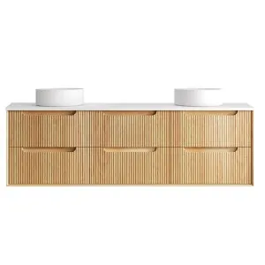 Otti Byron Fluted 1800mm Woodland Oak Wall Hung Vanity (Cabinet Only) by Otti, a Vanities for sale on Style Sourcebook
