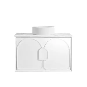 Otti Laguna 900mm Satin White Wall Hung Vanity (Cabinet Only) by Otti, a Vanities for sale on Style Sourcebook