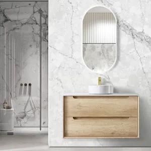 Otti Byron 900mm Natural Oak Wall Hung Vanity (Cabinet Only) by Otti, a Vanities for sale on Style Sourcebook