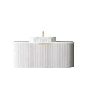Otti Bondi 1200mm Satin White Fluted Wall Hung Curve Vanity (Cabinet Only) by Otti, a Vanities for sale on Style Sourcebook
